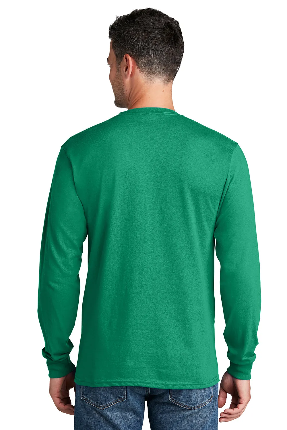 Port & Company Mens Core Long Sleeve Crewneck T-Shirt - Kelly Green