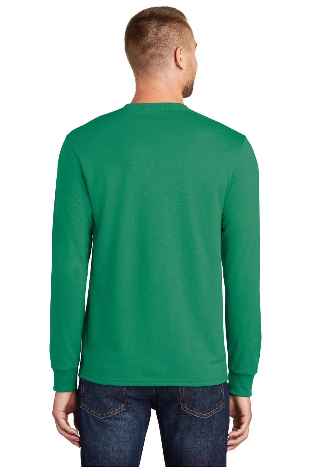 Port & Company Mens Core Long Sleeve Crewneck T-Shirt - Kelly Green
