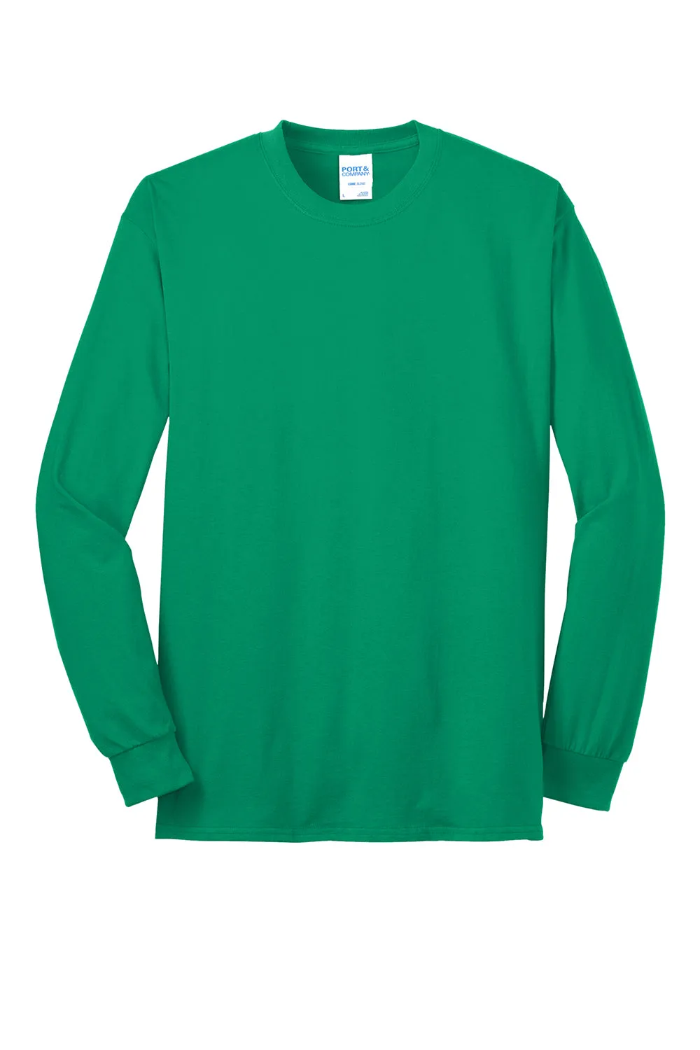 Port & Company Mens Core Long Sleeve Crewneck T-Shirt - Kelly Green