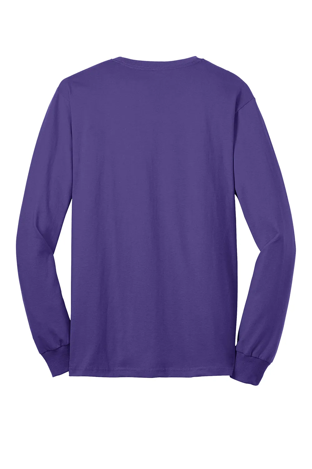 Port & Company Mens Core Long Sleeve Crewneck T-Shirt - Purple