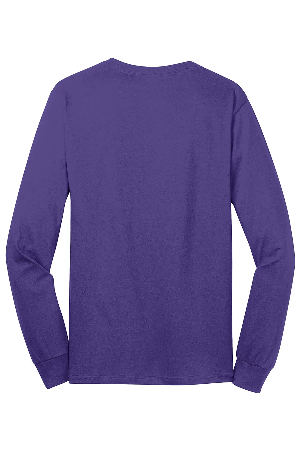 Port & Company Mens Core Long Sleeve Crewneck T-Shirt - Purple