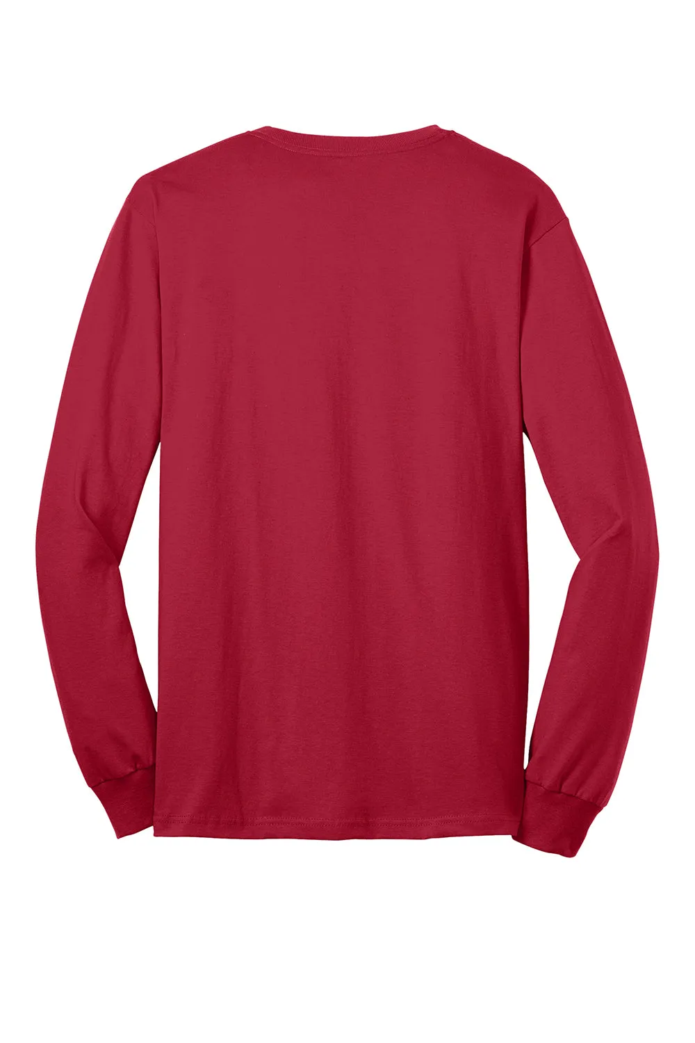 Port & Company Mens Core Long Sleeve Crewneck T-Shirt - Red