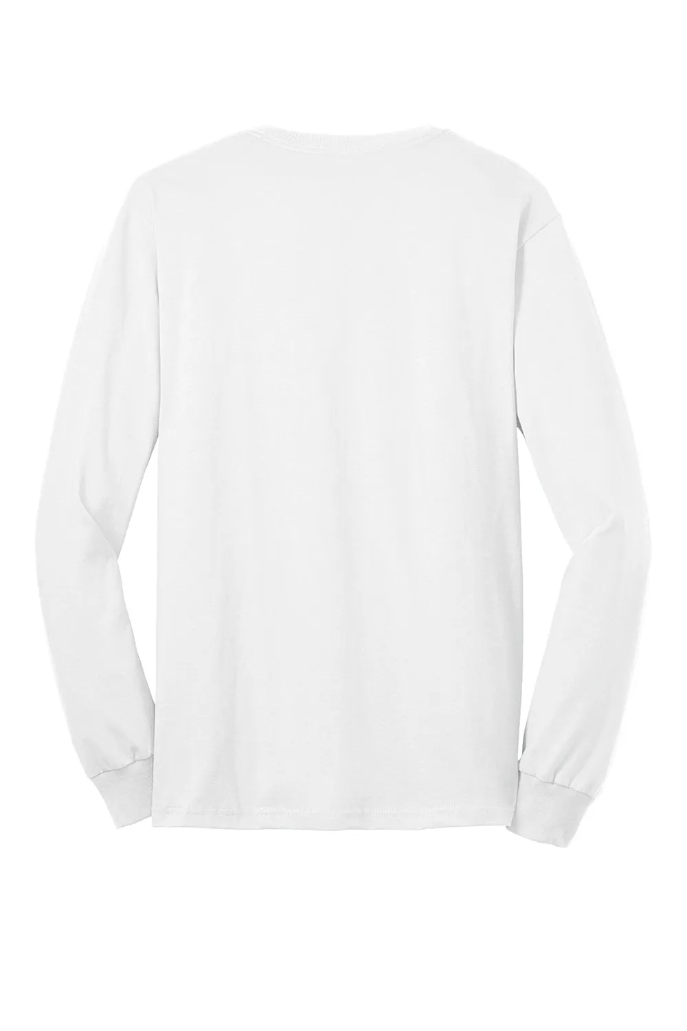 Port & Company Mens Core Long Sleeve Crewneck T-Shirt - White