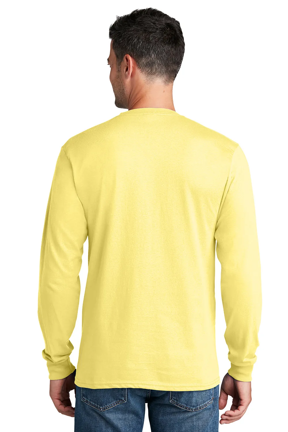 Port & Company Mens Core Long Sleeve Crewneck T-Shirt - Yellow