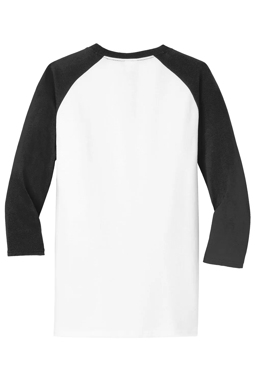 Port & Company Mens Core Moisture Wicking 3/4 Sleeve Crewneck T-Shirt - White/Jet Black