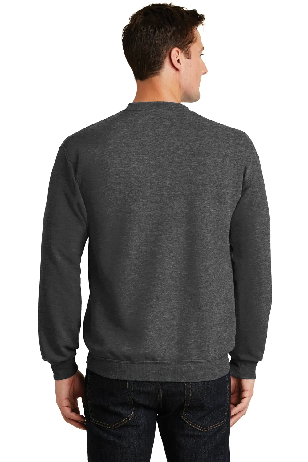 Port & Company Mens Core Pill Resistant Fleece Crewneck Sweatshirt - Heather Dark Grey