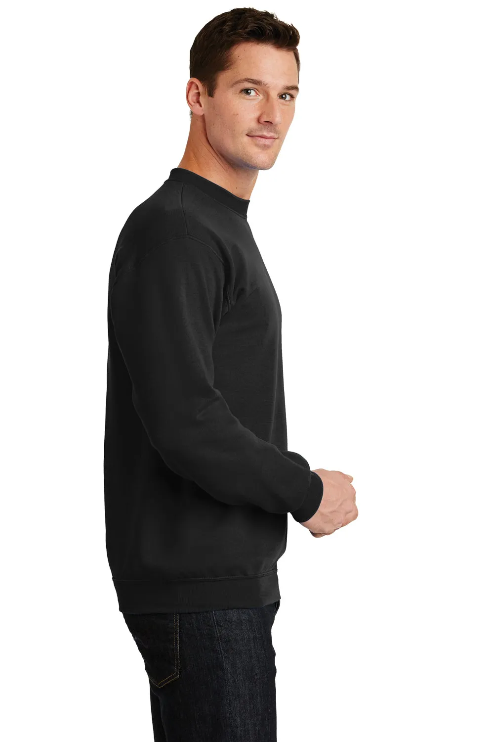 Port & Company Mens Core Pill Resistant Fleece Crewneck Sweatshirt - Jet Black