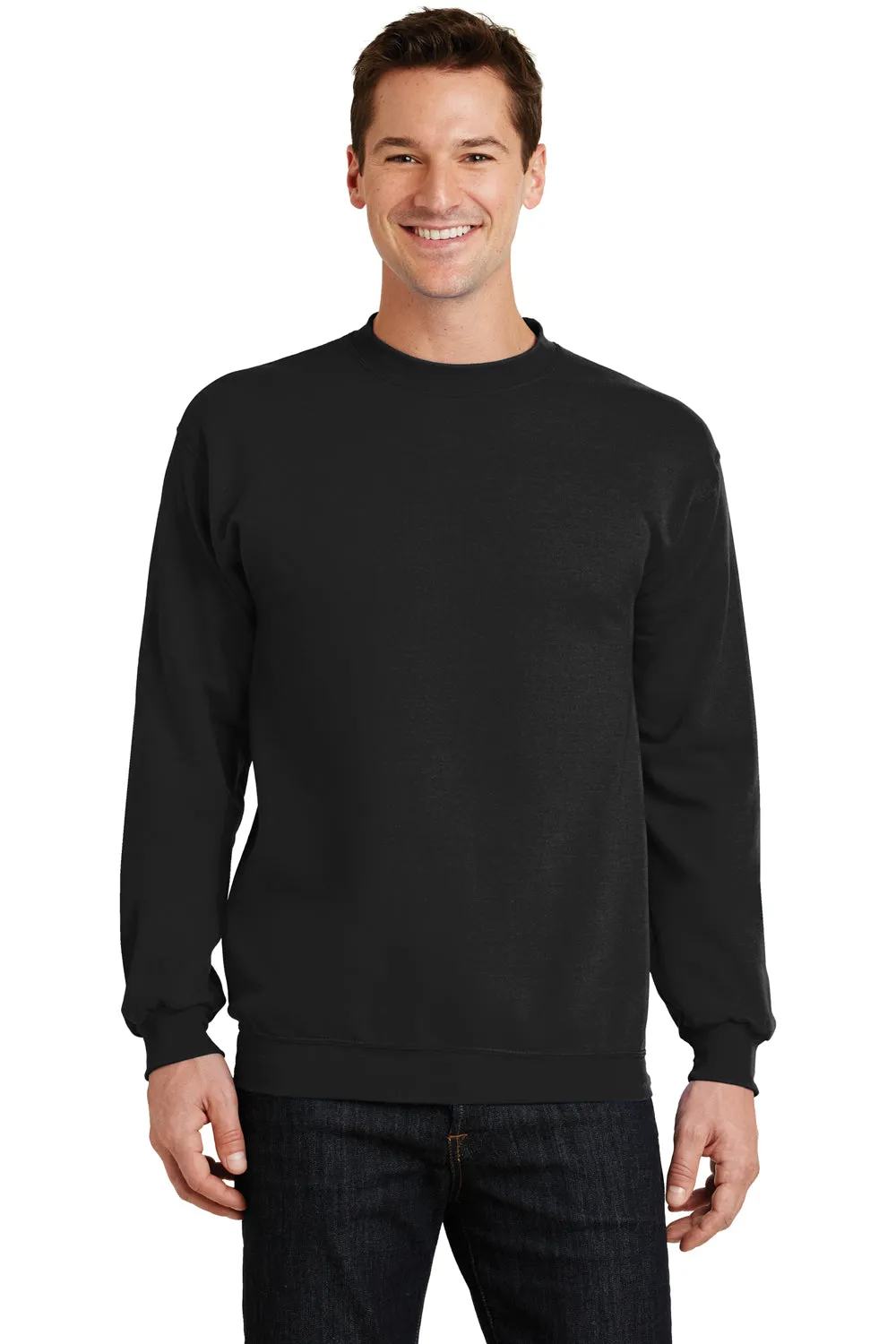 Port & Company Mens Core Pill Resistant Fleece Crewneck Sweatshirt - Jet Black