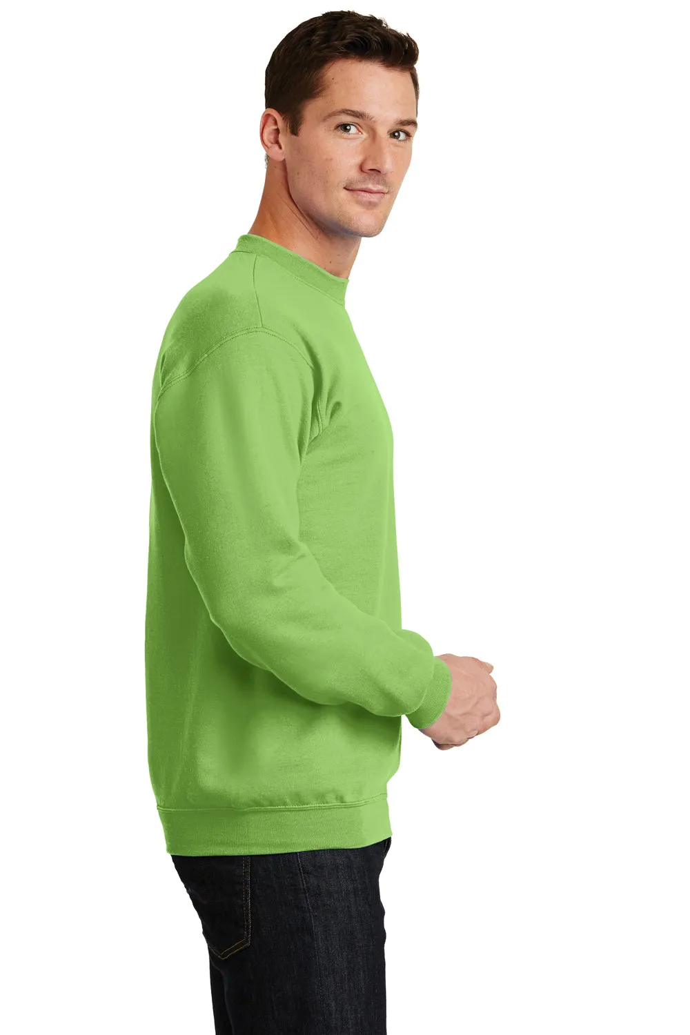 Port & Company Mens Core Pill Resistant Fleece Crewneck Sweatshirt - Lime Green