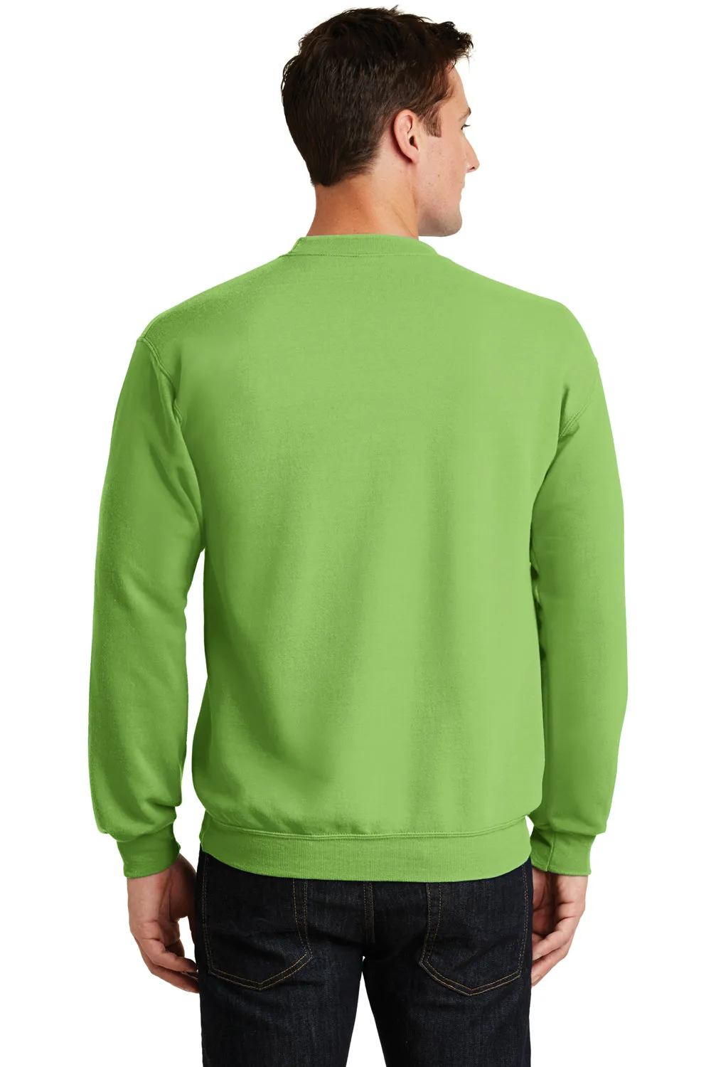 Port & Company Mens Core Pill Resistant Fleece Crewneck Sweatshirt - Lime Green
