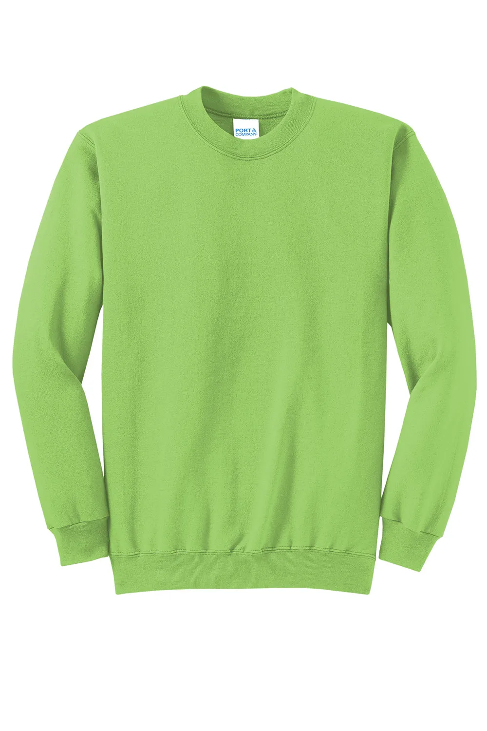 Port & Company Mens Core Pill Resistant Fleece Crewneck Sweatshirt - Lime Green