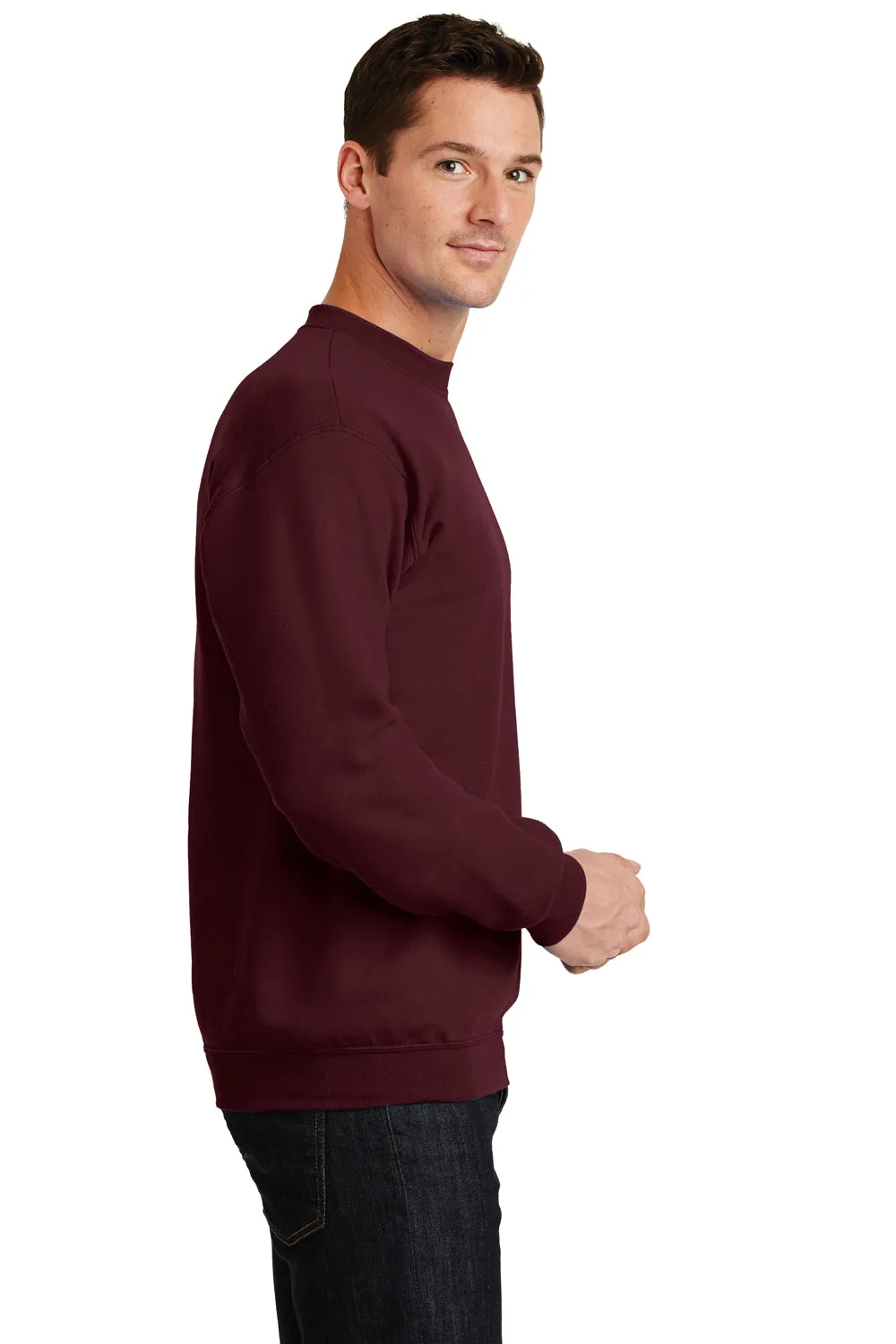 Port & Company Mens Core Pill Resistant Fleece Crewneck Sweatshirt - Maroon