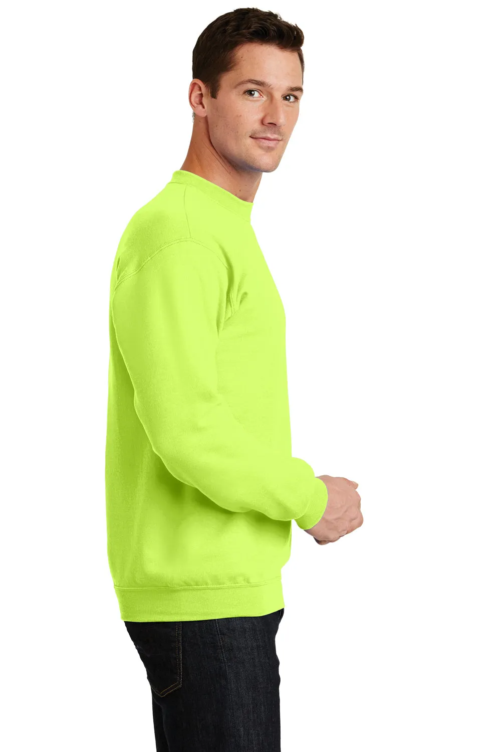 Port & Company Mens Core Pill Resistant Fleece Crewneck Sweatshirt - Neon Yellow