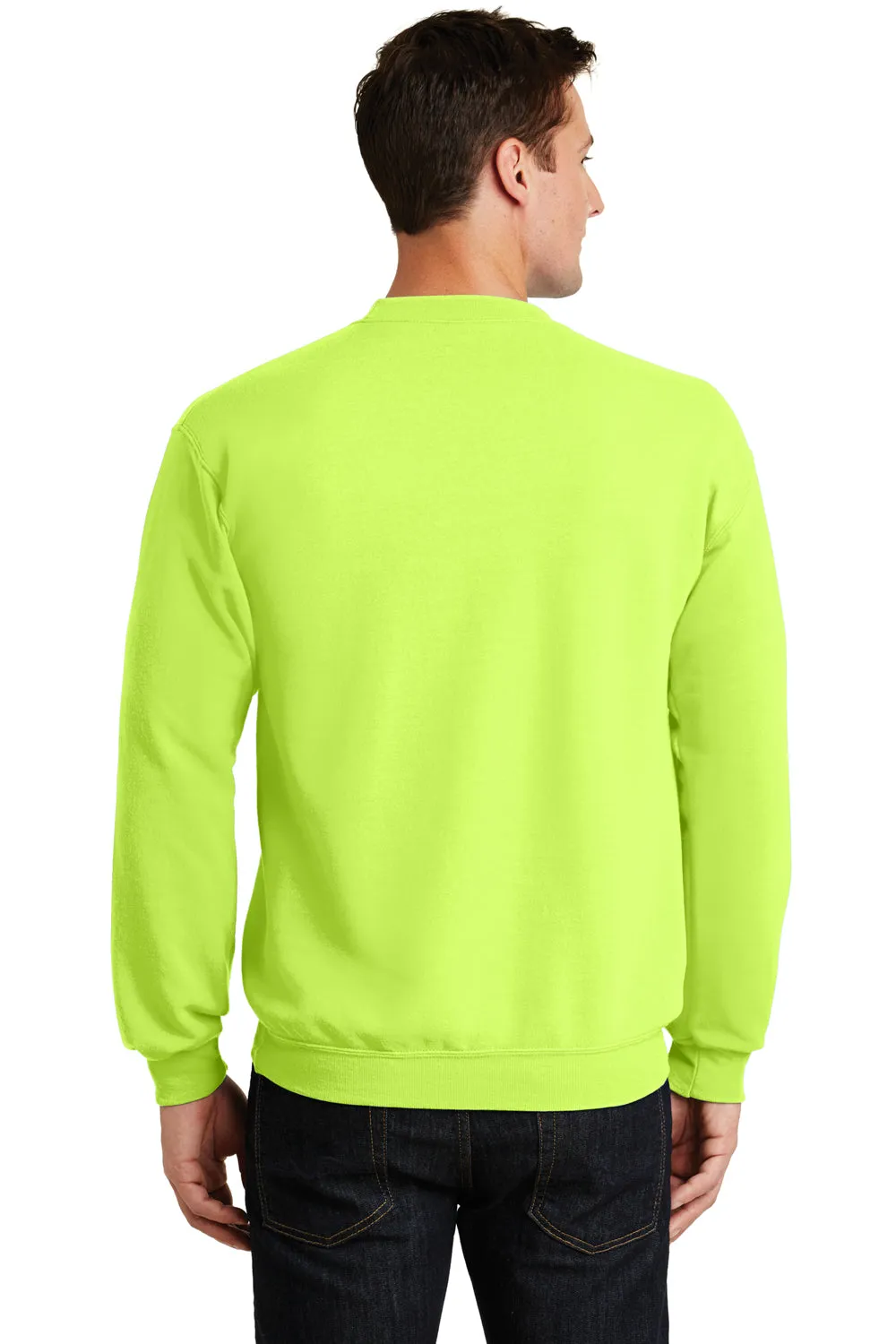 Port & Company Mens Core Pill Resistant Fleece Crewneck Sweatshirt - Neon Yellow