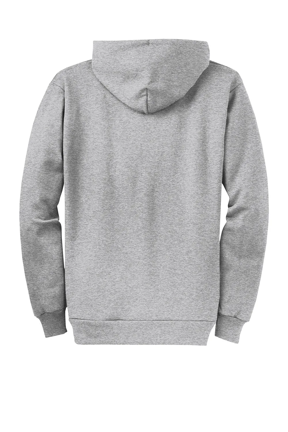 Port & Company Mens Core Pill Resistant Fleece Full Zip Hooded Sweatshirt Hoodie w/ Pockets - Ash Grey