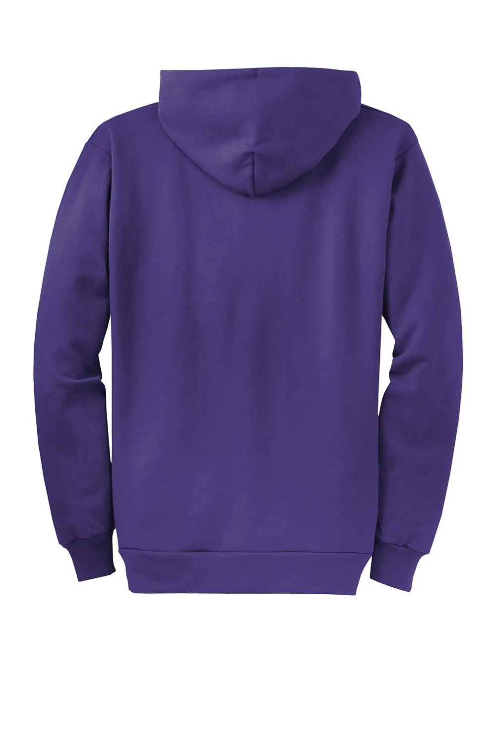 Port & Company Mens Core Pill Resistant Fleece Full Zip Hooded Sweatshirt Hoodie w/ Pockets - Purple