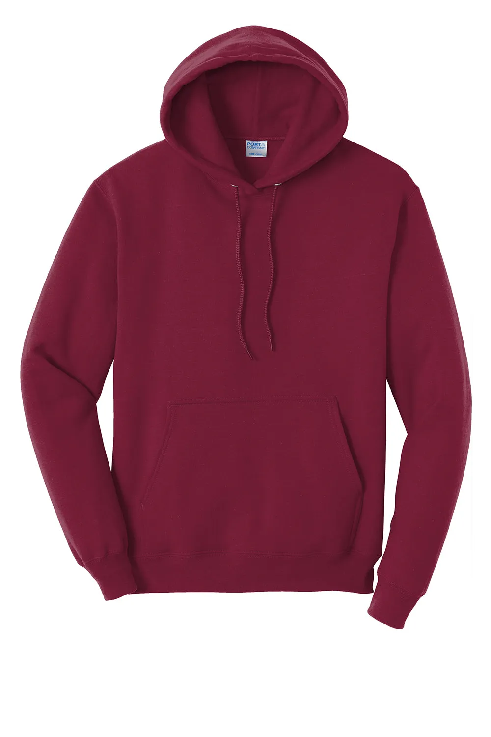 Port & Company Mens Core Pill Resistant Fleece Hooded Sweatshirt Hoodie w/ Pouch Pocket - Cardinal Red