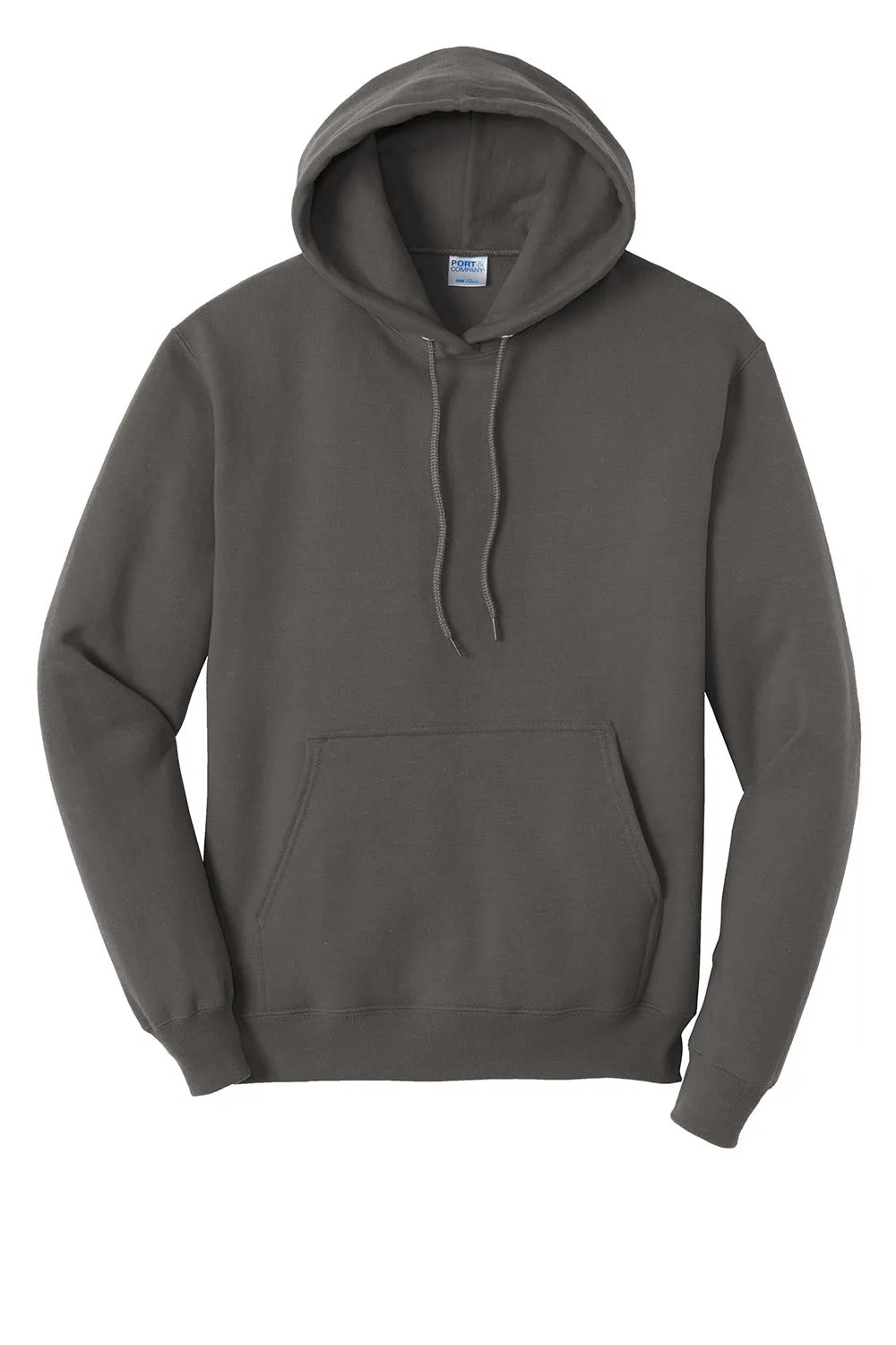 Port & Company Mens Core Pill Resistant Fleece Hooded Sweatshirt Hoodie w/ Pouch Pocket - Charcoal Grey