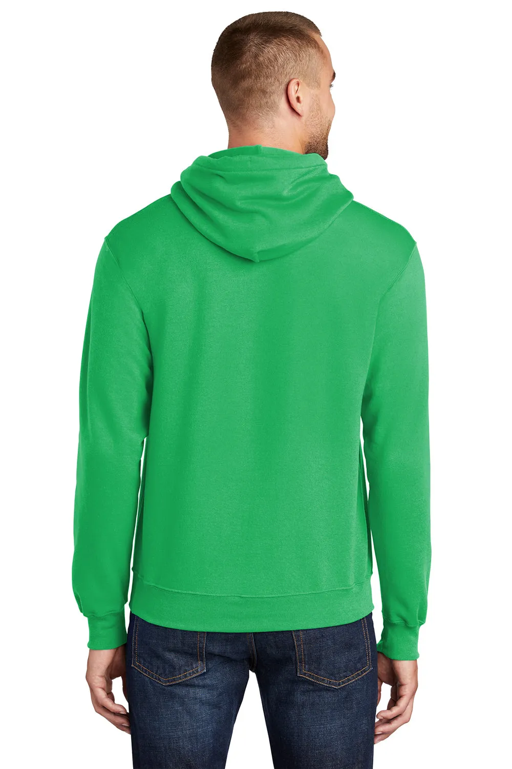 Port & Company Mens Core Pill Resistant Fleece Hooded Sweatshirt Hoodie w/ Pouch Pocket - Clover Green