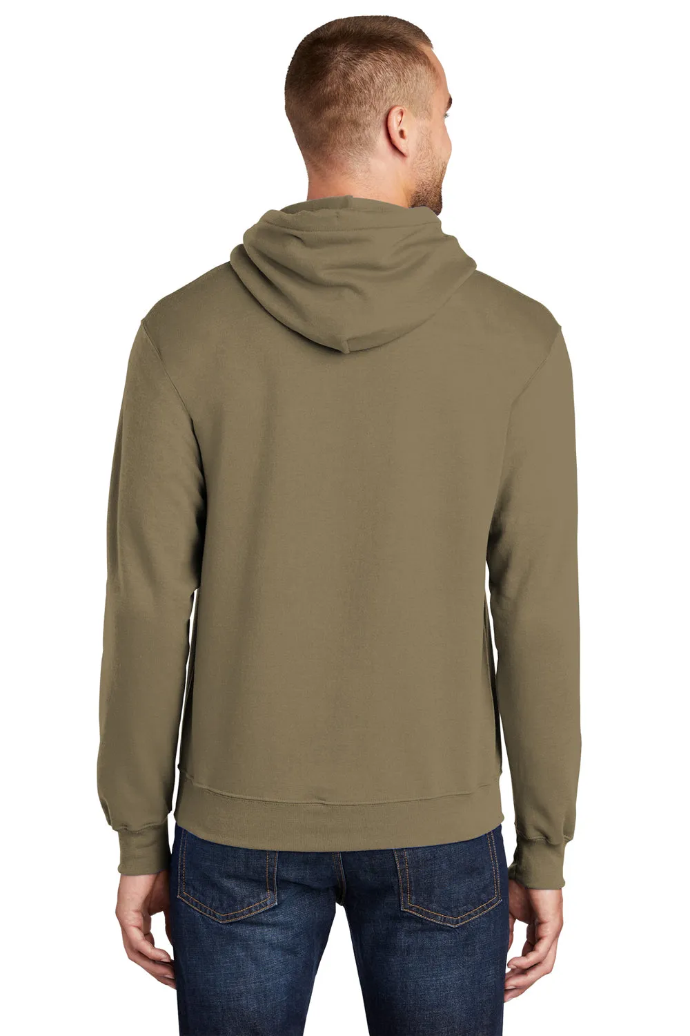 Port & Company Mens Core Pill Resistant Fleece Hooded Sweatshirt Hoodie w/ Pouch Pocket - Coyote Brown