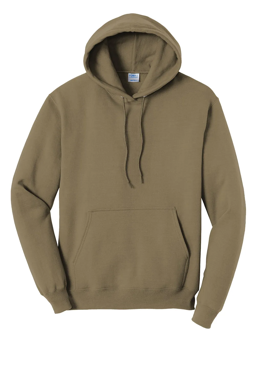 Port & Company Mens Core Pill Resistant Fleece Hooded Sweatshirt Hoodie w/ Pouch Pocket - Coyote Brown