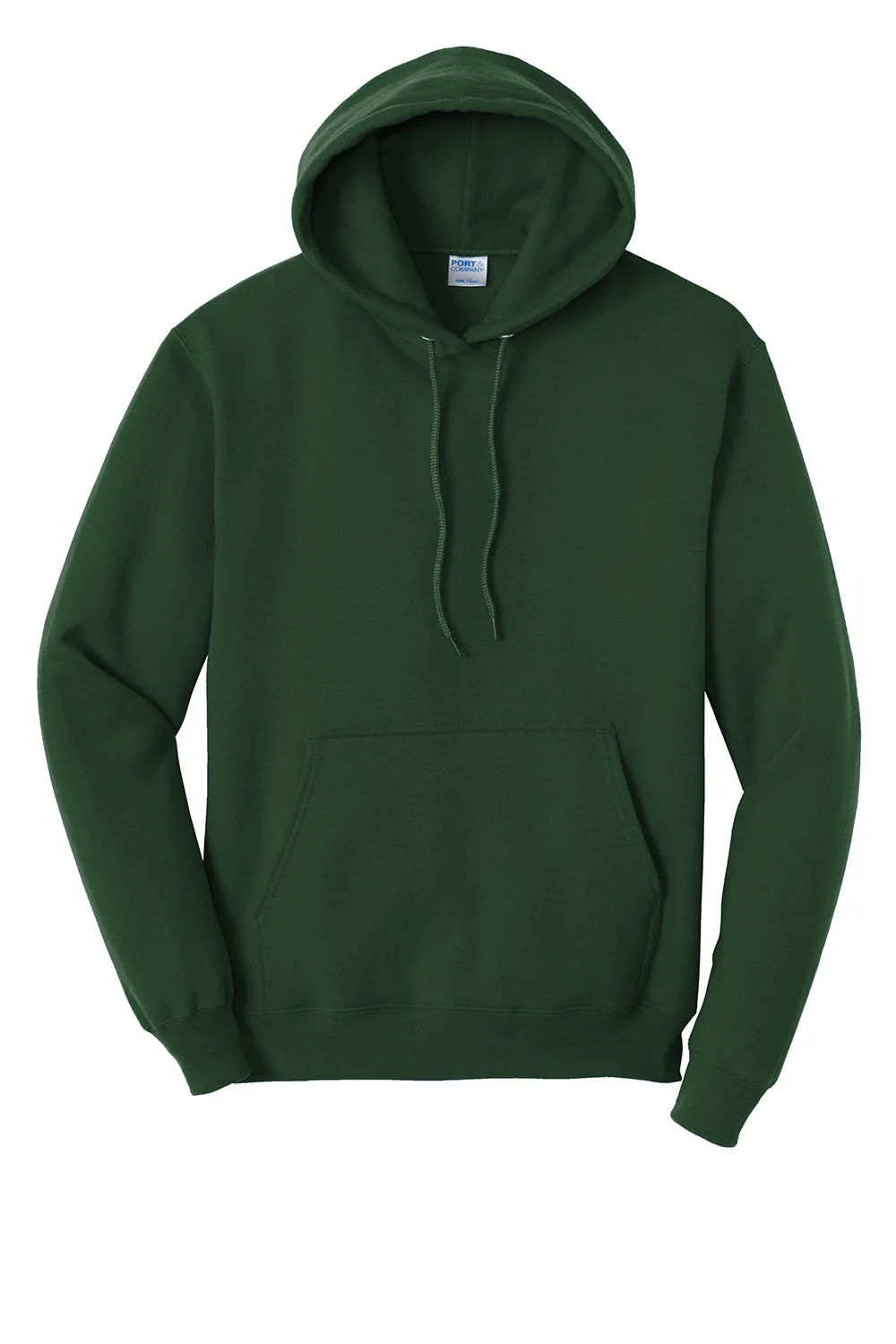 Port & Company Mens Core Pill Resistant Fleece Hooded Sweatshirt Hoodie w/ Pouch Pocket - Dark Green