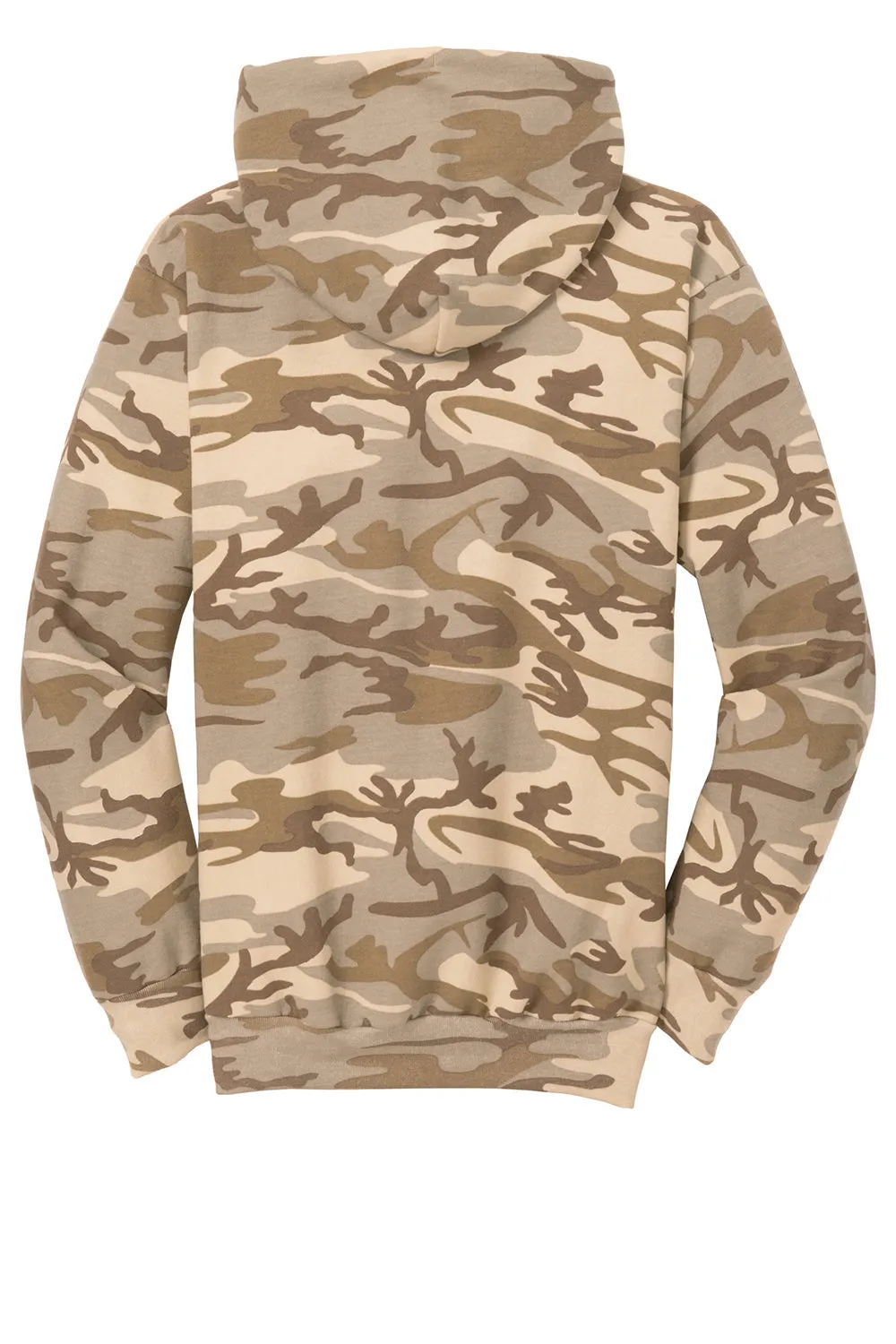 Port & Company Mens Core Pill Resistant Fleece Hooded Sweatshirt Hoodie w/ Pouch Pocket - Desert Camo