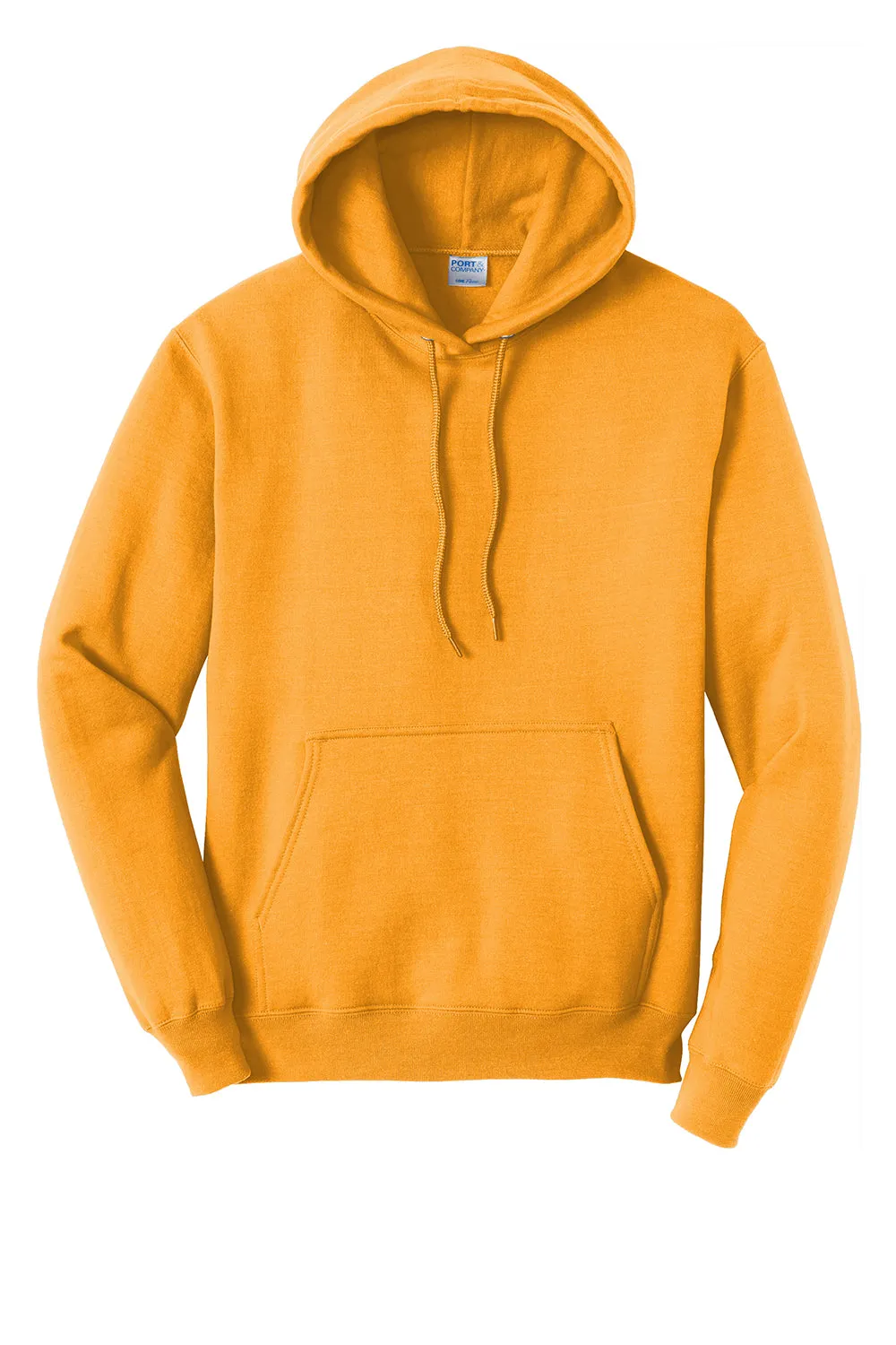 Port & Company Mens Core Pill Resistant Fleece Hooded Sweatshirt Hoodie w/ Pouch Pocket - Gold