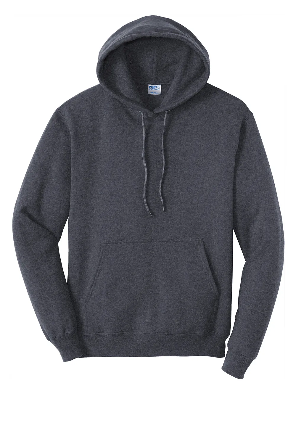 Port & Company Mens Core Pill Resistant Fleece Hooded Sweatshirt Hoodie w/ Pouch Pocket - Heather Navy Blue