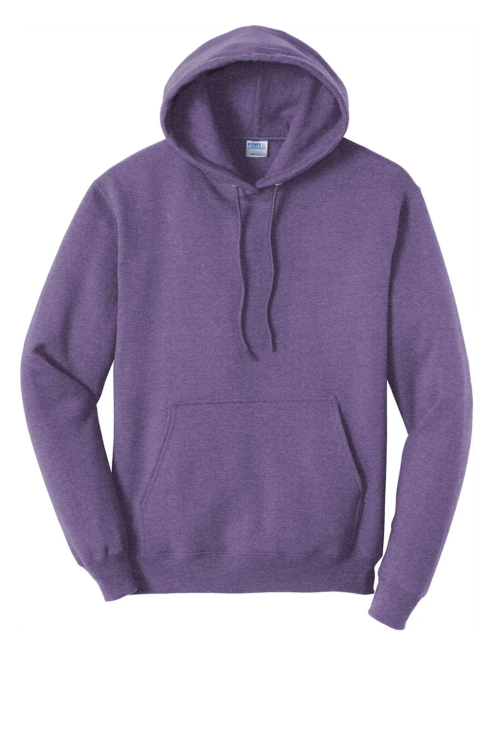 Port & Company Mens Core Pill Resistant Fleece Hooded Sweatshirt Hoodie w/ Pouch Pocket - Heather Purple