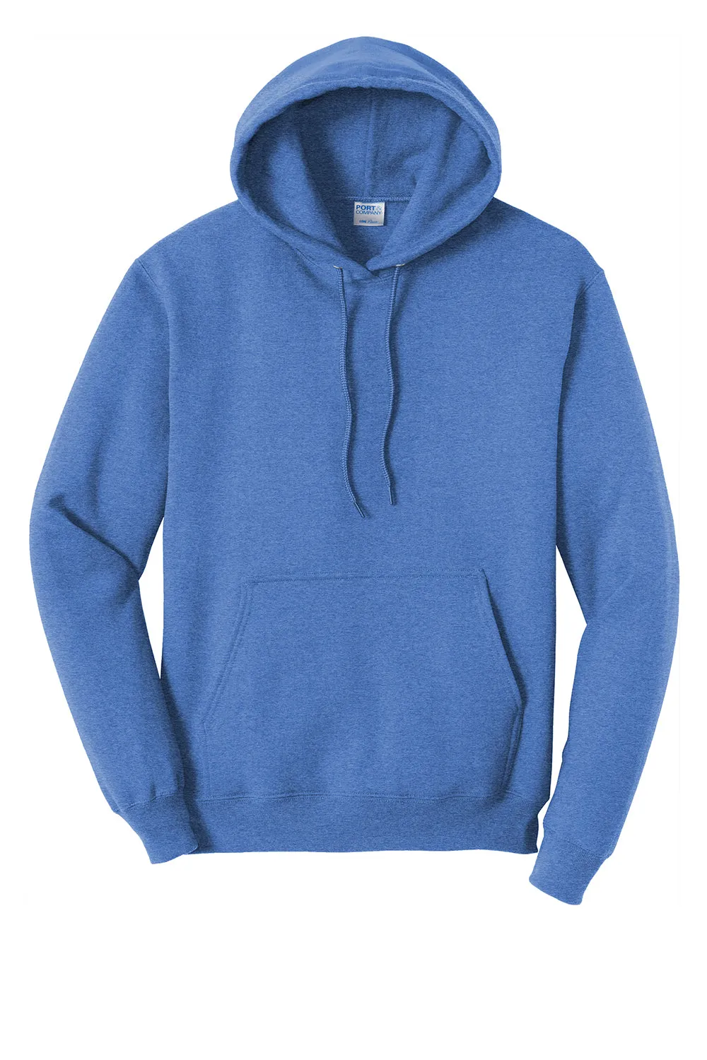 Port & Company Mens Core Pill Resistant Fleece Hooded Sweatshirt Hoodie w/ Pouch Pocket - Heather Royal Blue