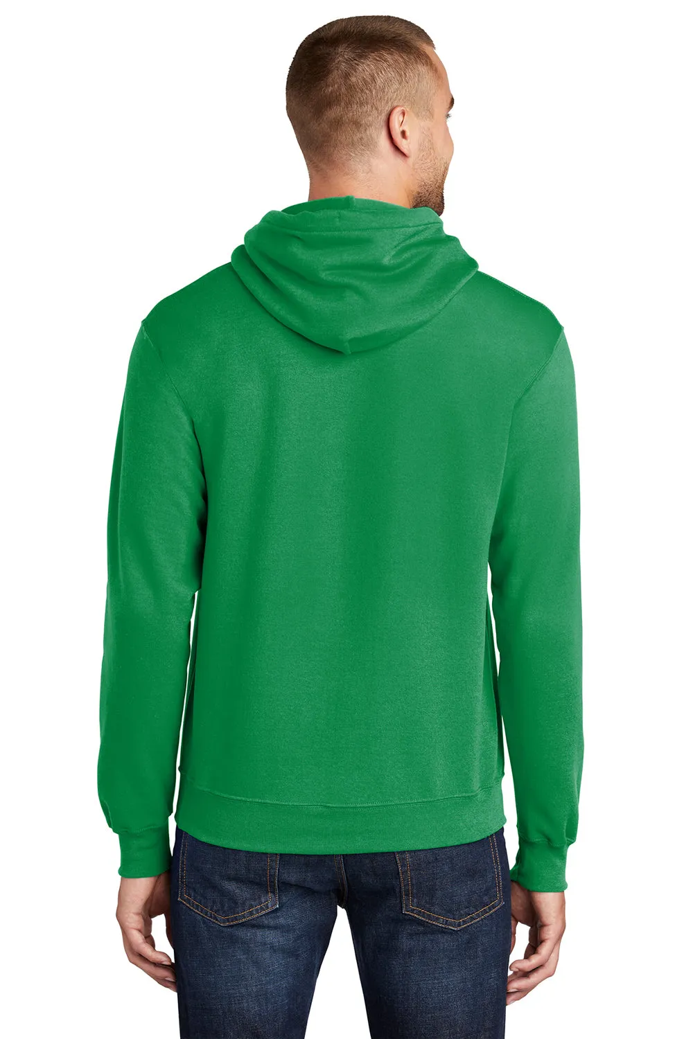 Port & Company Mens Core Pill Resistant Fleece Hooded Sweatshirt Hoodie w/ Pouch Pocket - Kelly Green