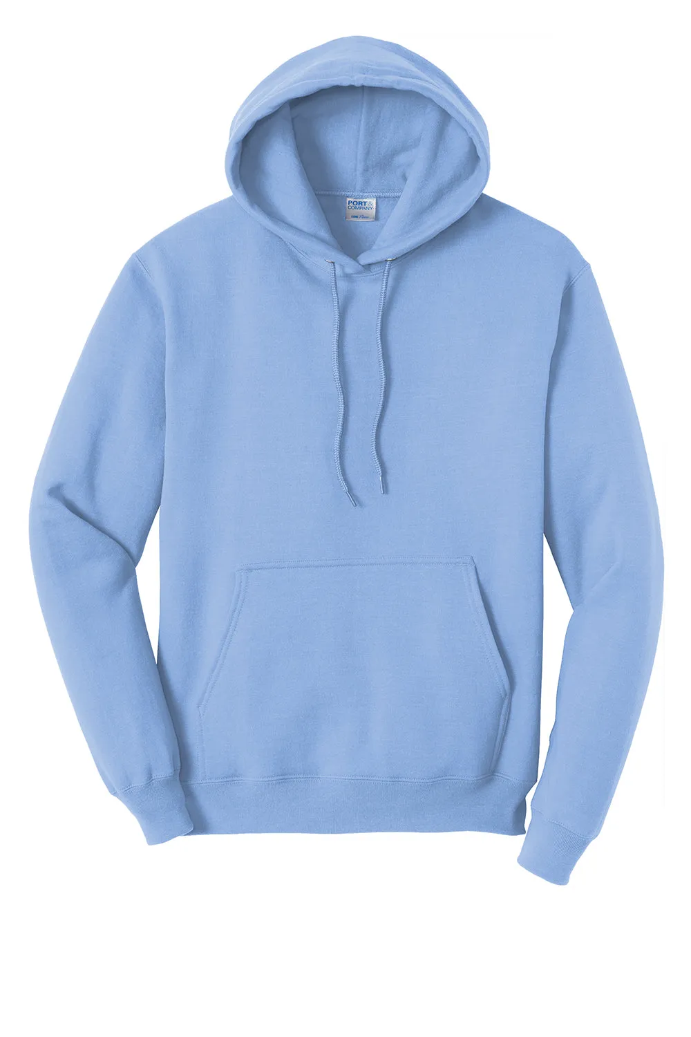 Port & Company Mens Core Pill Resistant Fleece Hooded Sweatshirt Hoodie w/ Pouch Pocket - Light Blue