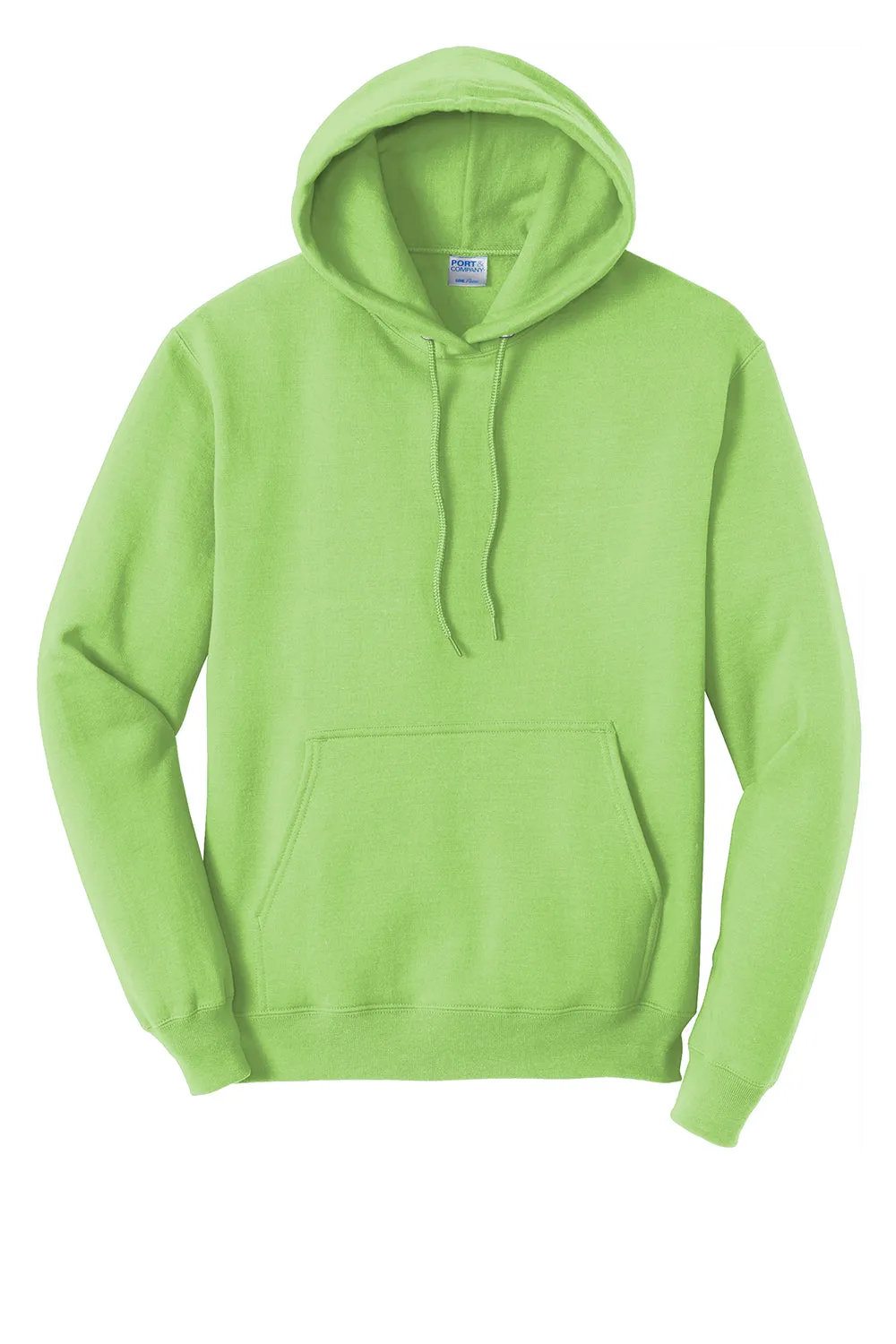 Port & Company Mens Core Pill Resistant Fleece Hooded Sweatshirt Hoodie w/ Pouch Pocket - Lime Green
