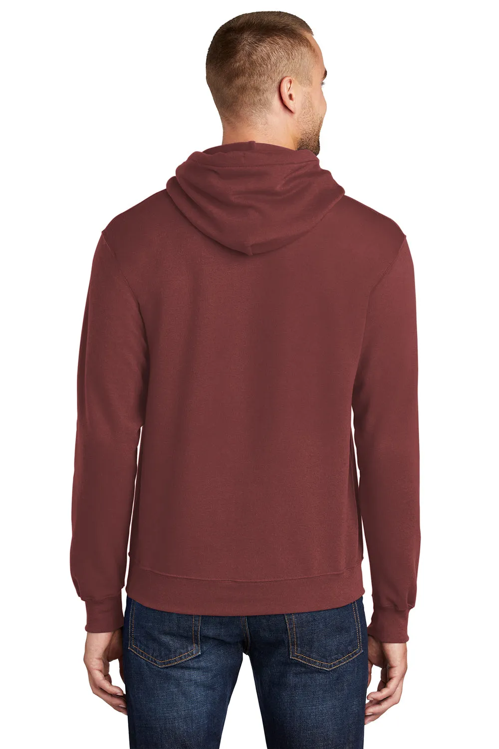 Port & Company Mens Core Pill Resistant Fleece Hooded Sweatshirt Hoodie w/ Pouch Pocket - Maroon
