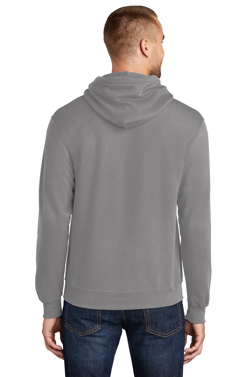 Port & Company Mens Core Pill Resistant Fleece Hooded Sweatshirt Hoodie w/ Pouch Pocket - Medium Grey