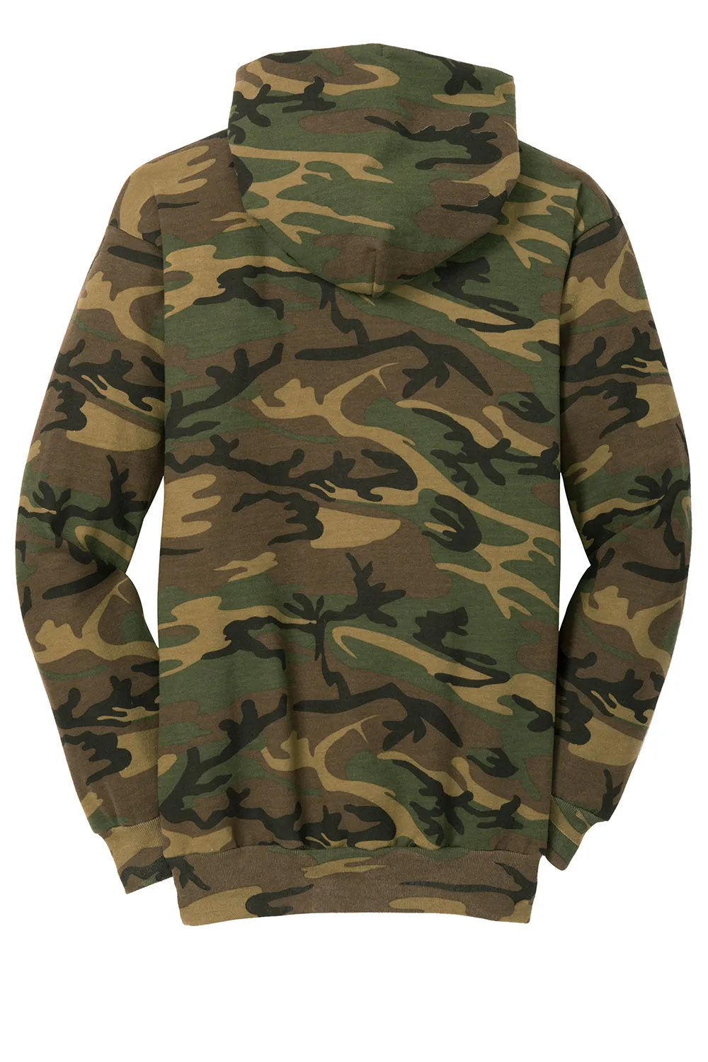 Port & Company Mens Core Pill Resistant Fleece Hooded Sweatshirt Hoodie w/ Pouch Pocket - Military Camo