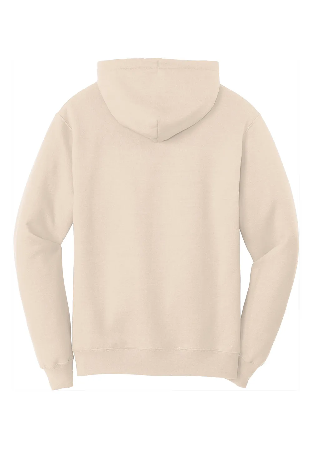 Port & Company Mens Core Pill Resistant Fleece Hooded Sweatshirt Hoodie w/ Pouch Pocket - Natural