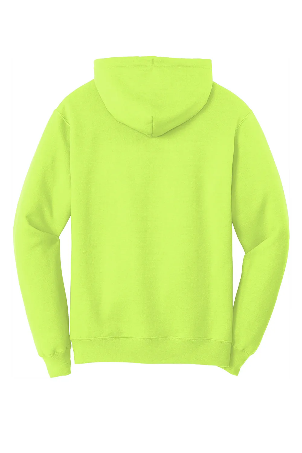 Port & Company Mens Core Pill Resistant Fleece Hooded Sweatshirt Hoodie w/ Pouch Pocket - Neon Yellow