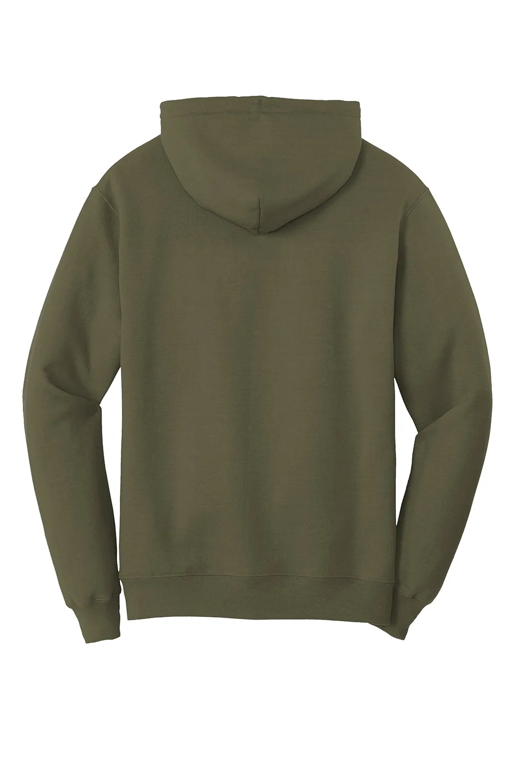 Port & Company Mens Core Pill Resistant Fleece Hooded Sweatshirt Hoodie w/ Pouch Pocket - Olive Drab Green