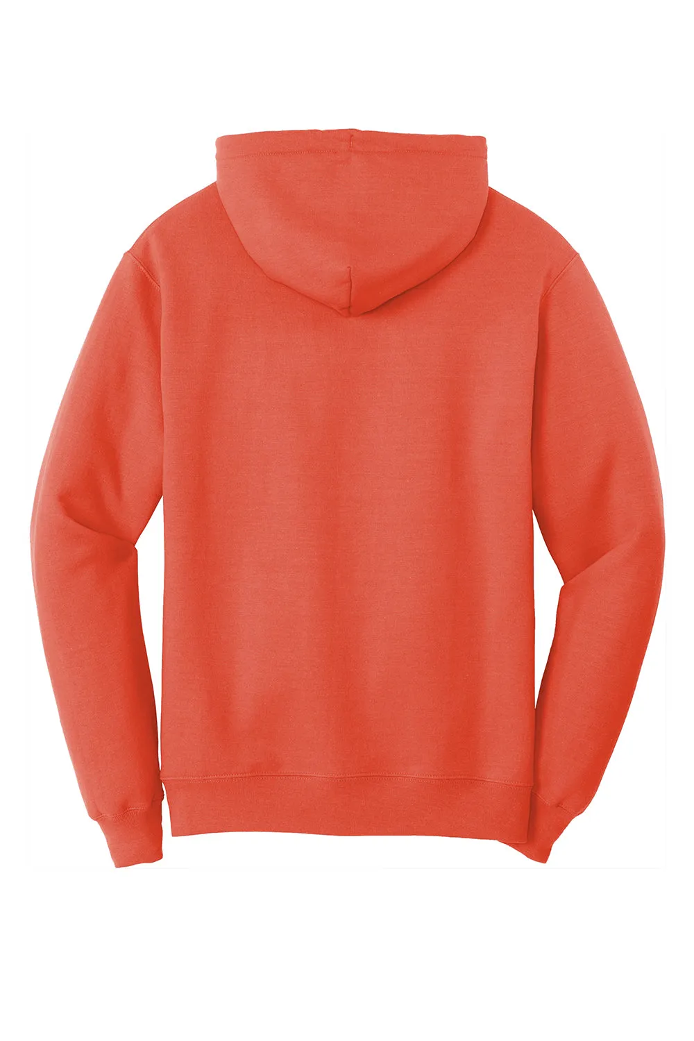 Port & Company Mens Core Pill Resistant Fleece Hooded Sweatshirt Hoodie w/ Pouch Pocket - Orange