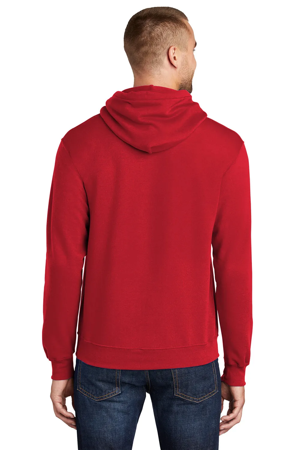 Port & Company Mens Core Pill Resistant Fleece Hooded Sweatshirt Hoodie w/ Pouch Pocket - Red