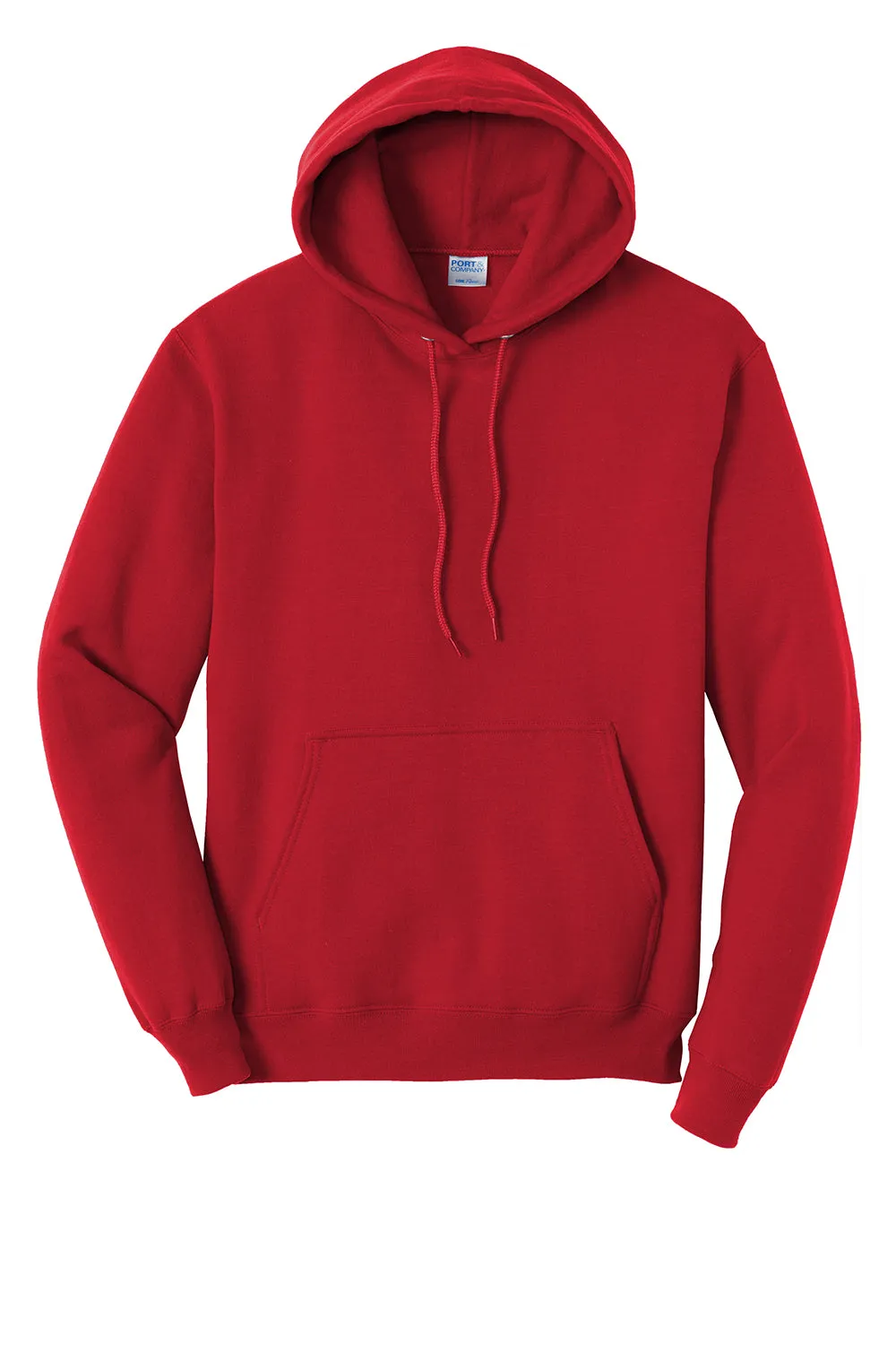 Port & Company Mens Core Pill Resistant Fleece Hooded Sweatshirt Hoodie w/ Pouch Pocket - Red