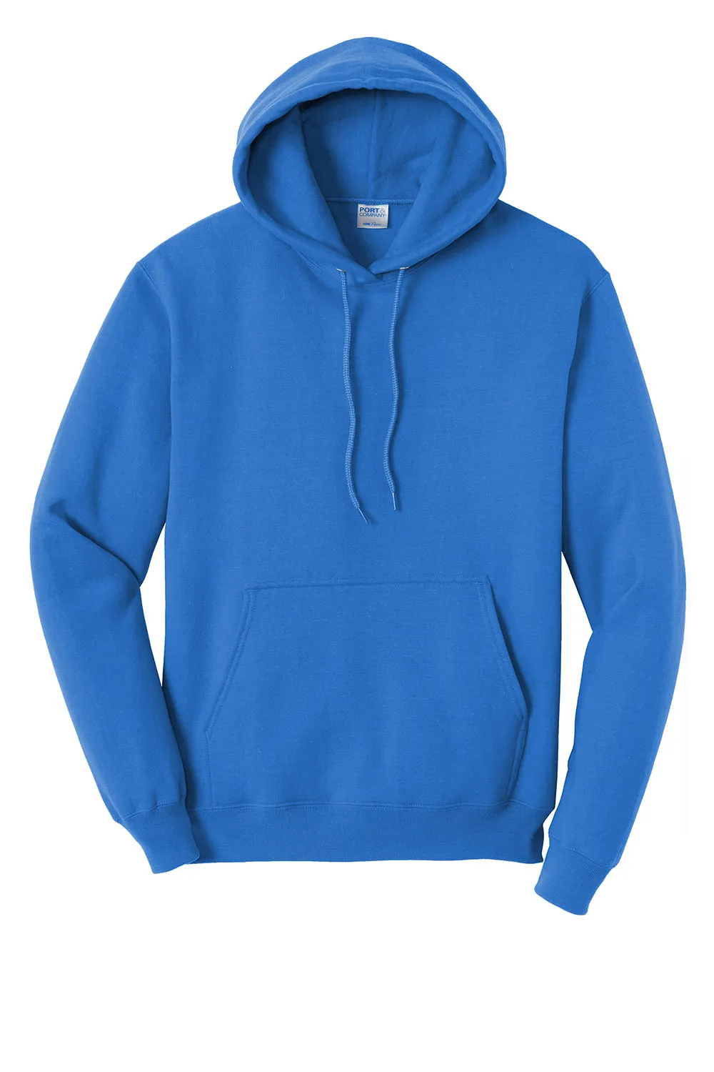 Port & Company Mens Core Pill Resistant Fleece Hooded Sweatshirt Hoodie w/ Pouch Pocket - Royal Blue