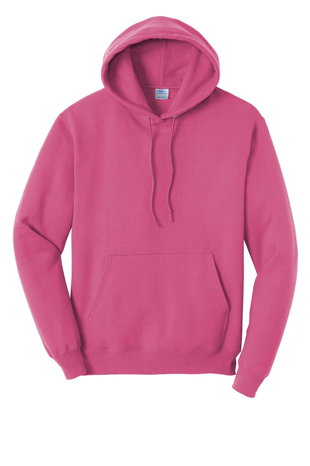 Port & Company Mens Core Pill Resistant Fleece Hooded Sweatshirt Hoodie w/ Pouch Pocket - Sangria Pink