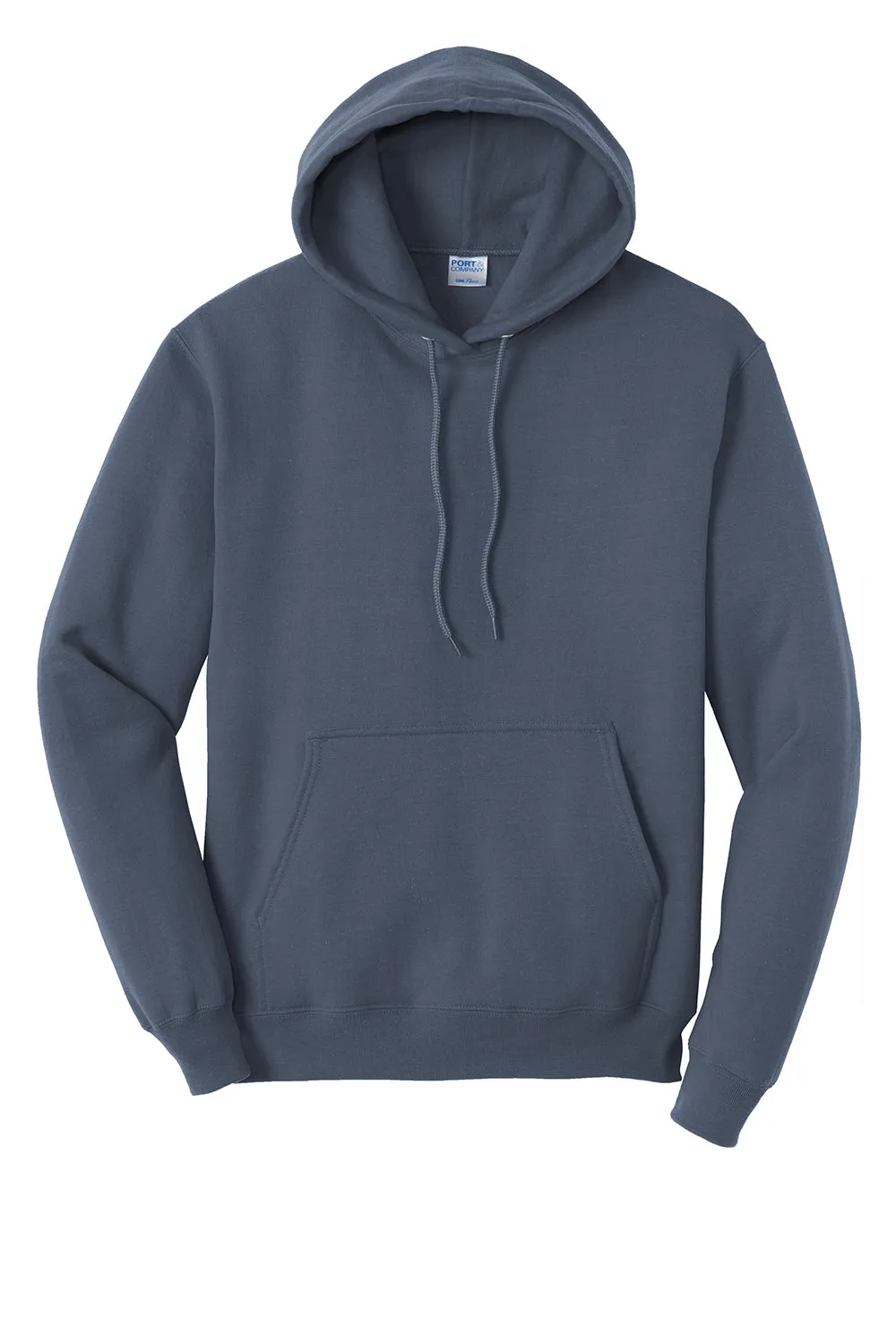 Port & Company Mens Core Pill Resistant Fleece Hooded Sweatshirt Hoodie w/ Pouch Pocket - Steel Blue
