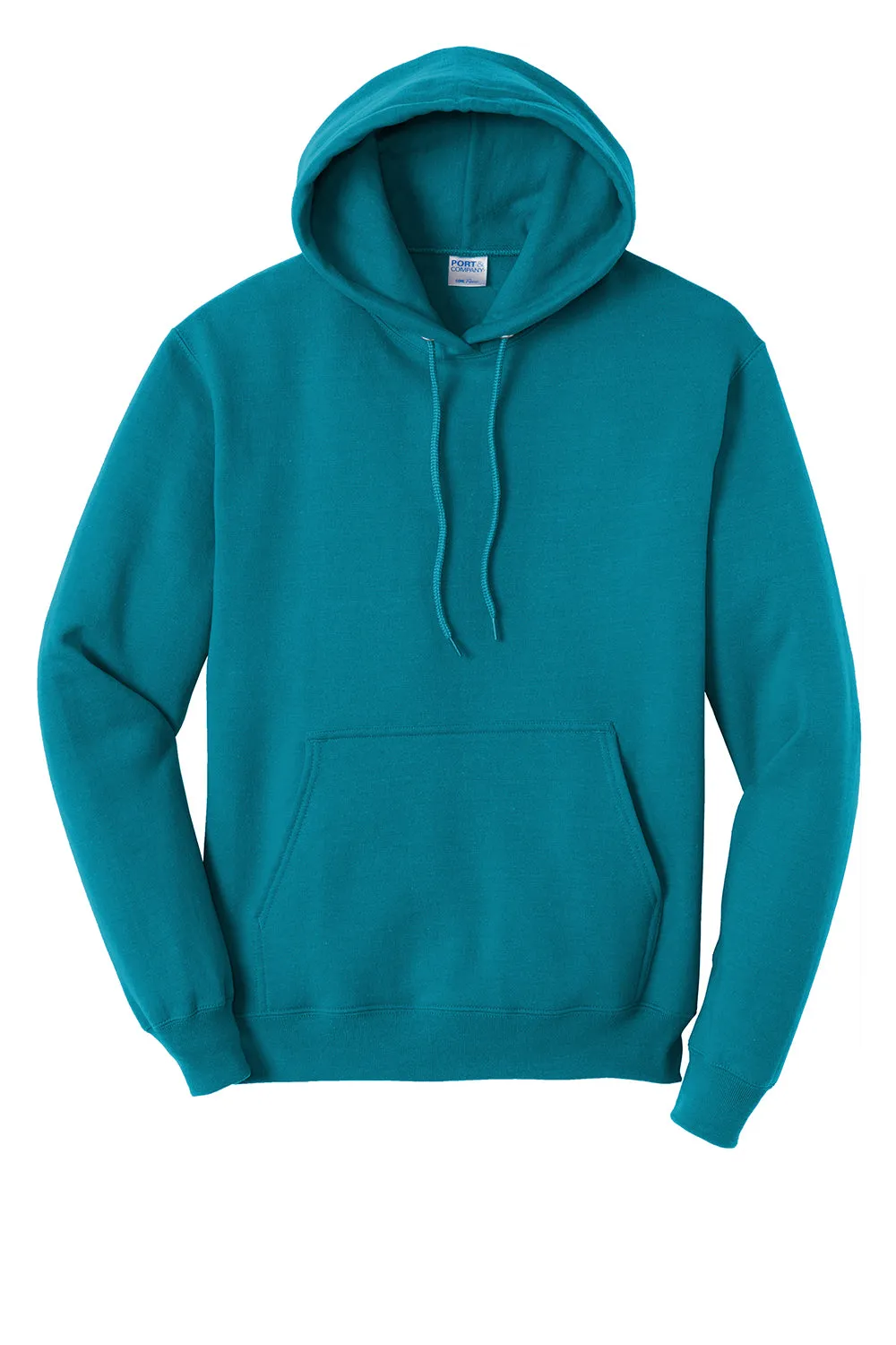 Port & Company Mens Core Pill Resistant Fleece Hooded Sweatshirt Hoodie w/ Pouch Pocket - Teal Green