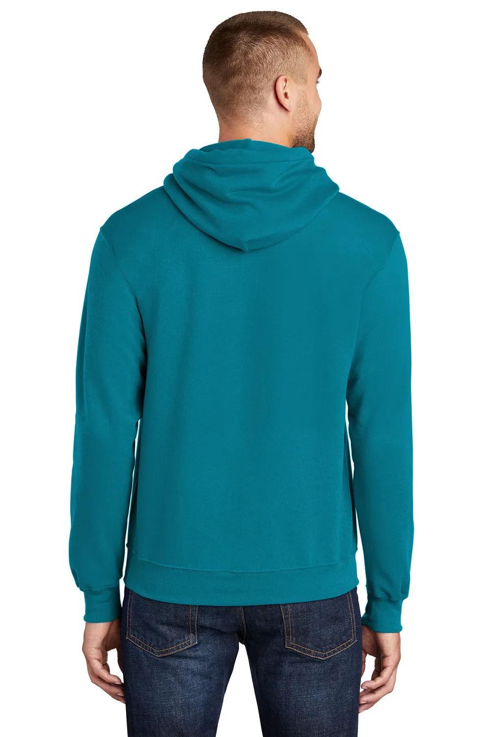 Port & Company Mens Core Pill Resistant Fleece Hooded Sweatshirt Hoodie w/ Pouch Pocket - Teal Green