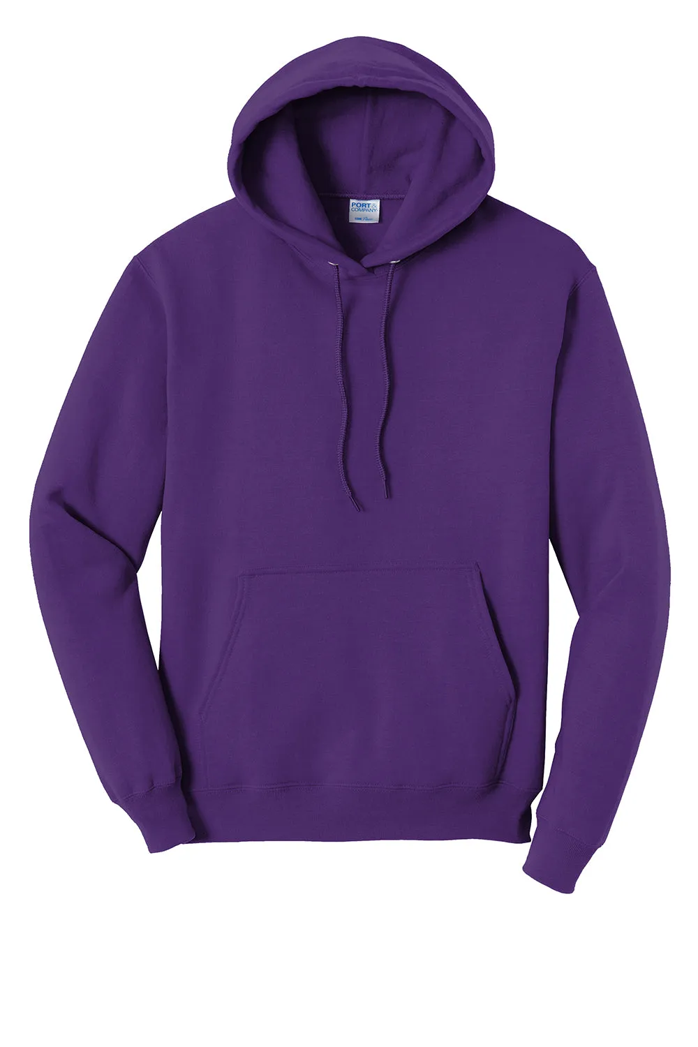 Port & Company Mens Core Pill Resistant Fleece Hooded Sweatshirt Hoodie w/ Pouch Pocket - Team Purple