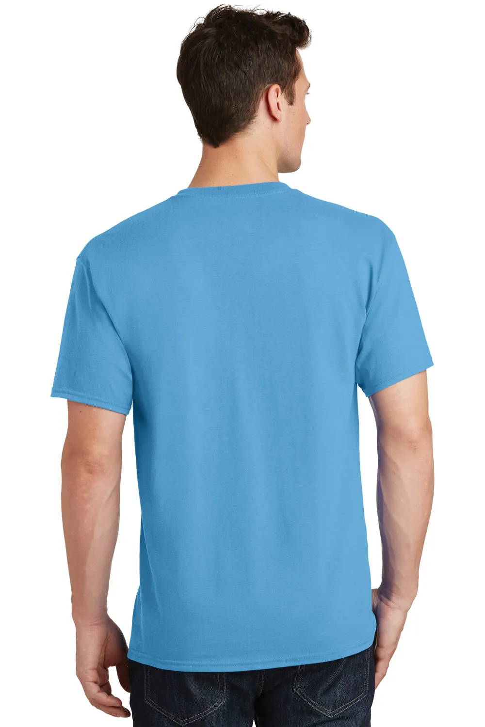 Port & Company Mens Core Short Sleeve Crewneck T-Shirt - Aquatic Blue